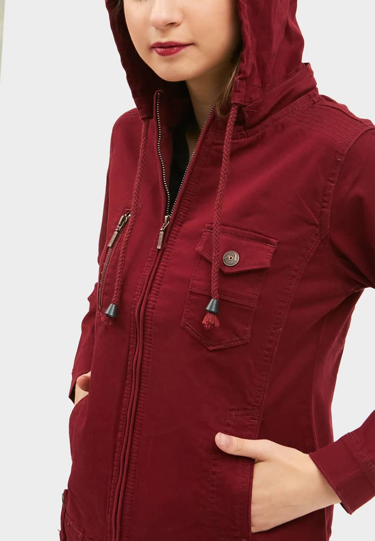 AKO JEANS Jacket Hoodie Maroon – Ako Online Store